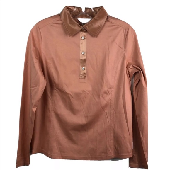 Lanvin Tops - Lanvin Sport Collared Pullover Peach Shirt 38 8-10